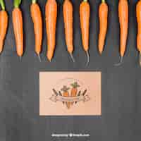 Bezpłatny plik PSD warzywa z mockup marchewki