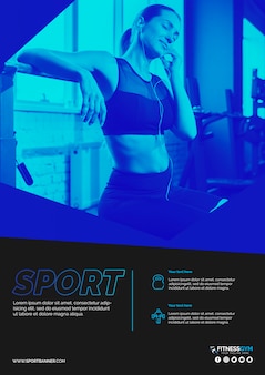 Web banner szablon z koncepcją sportu