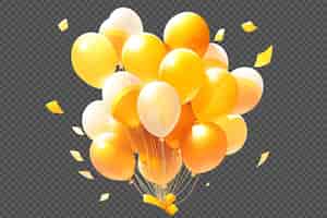 Bezpłatny plik PSD wiązka błyszczących żółtych balonów