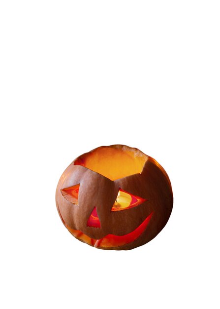 Widok przerażającej dyni halloweenowej
