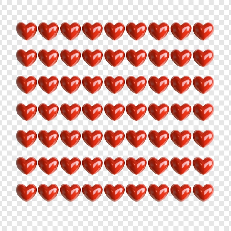 Bezpłatny plik PSD wiele błyszczących czerwonych serc ułożonych w miłości romantic valentine39s day