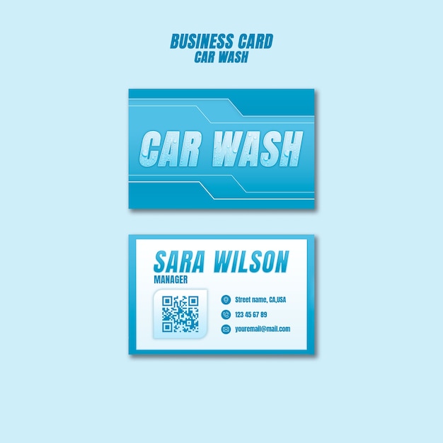 Bezpłatny plik PSD wizytówka usługi myjni samochodowej