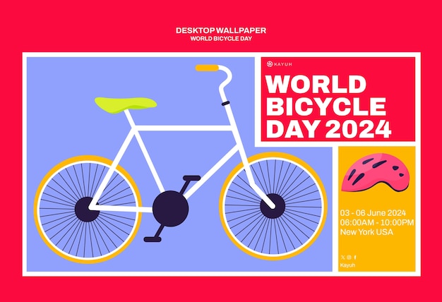 Bezpłatny plik PSD world bicycle day celebration template