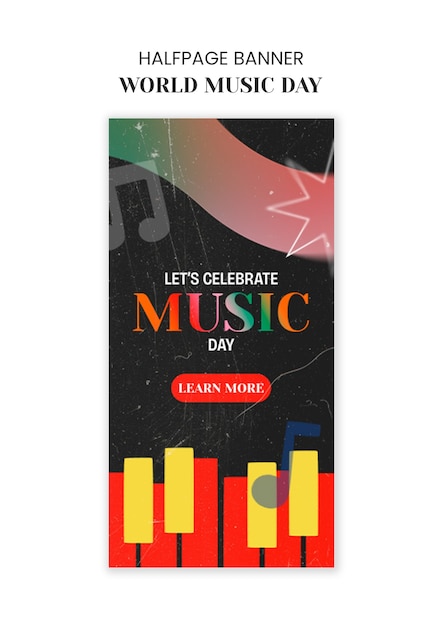 Bezpłatny plik PSD world music day template design