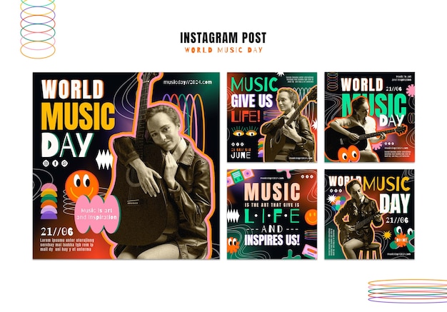 world music day template design