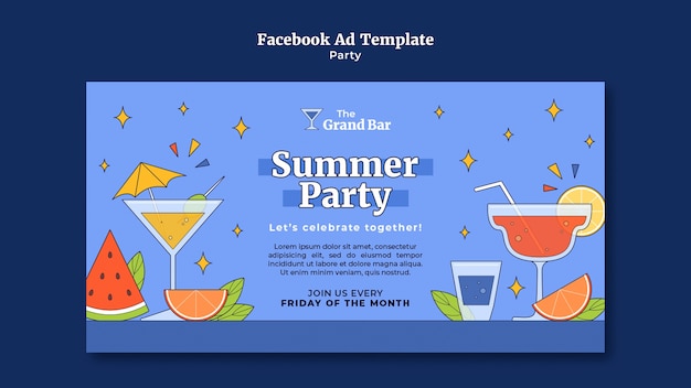 Bezpłatny plik PSD wzorzec facebooka na imprezę.