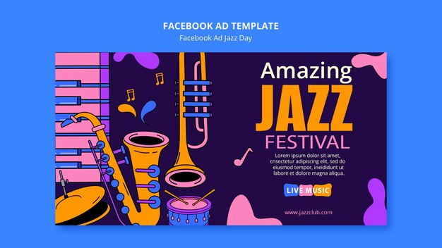 Wzorzec Facebooka na świętowanie Dnia Jazzu.