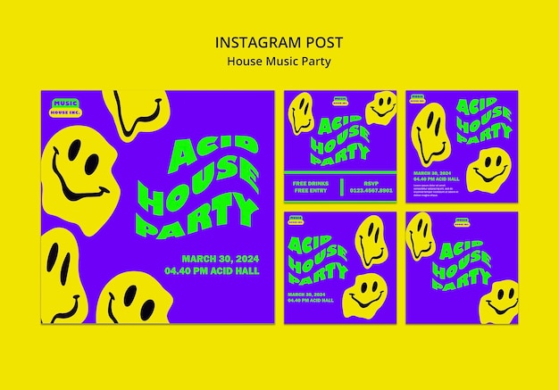 Wzorzec postów na Instagramie na imprezę muzyczną