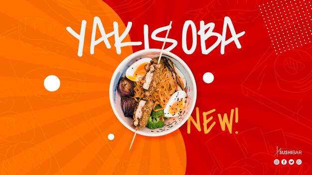 Yakisoba talerz japońskiej żywności azjatyckiej