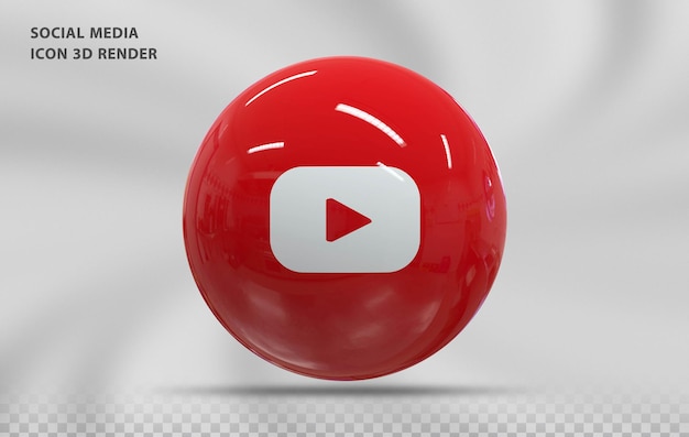Youtube icon 3d renderowanie luksusu