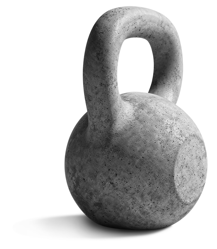 Bezpłatny plik PSD z bliska na szarej kettlebell