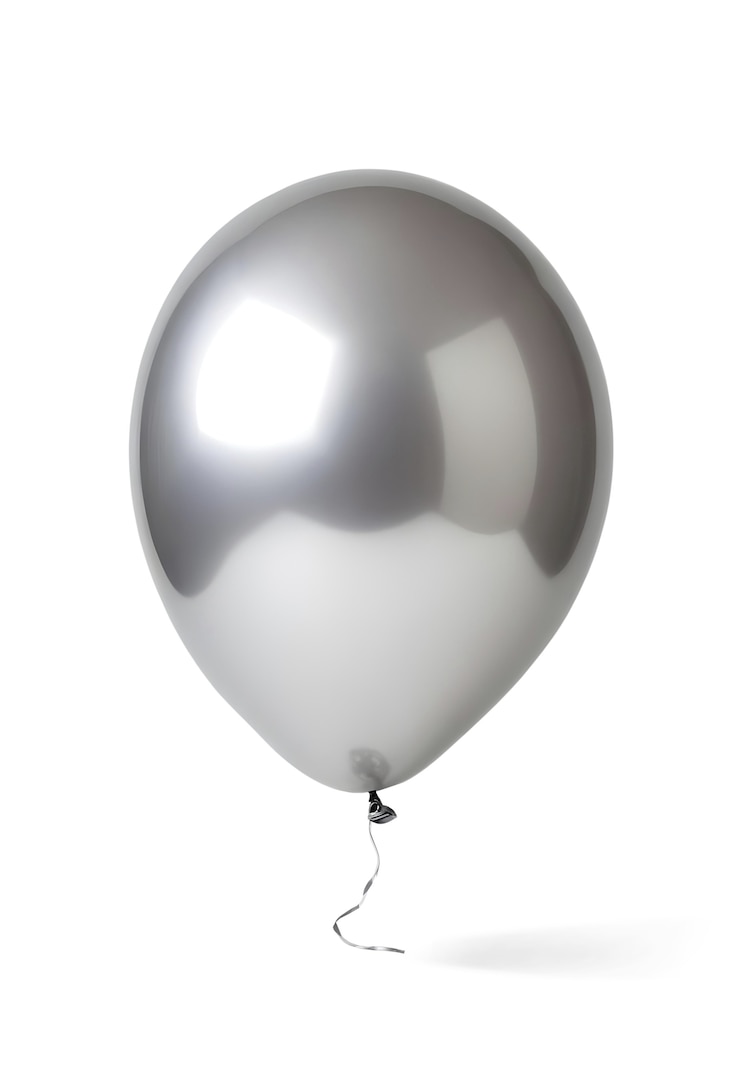 Bezpłatny plik PSD z bliska srebrny pływający balon