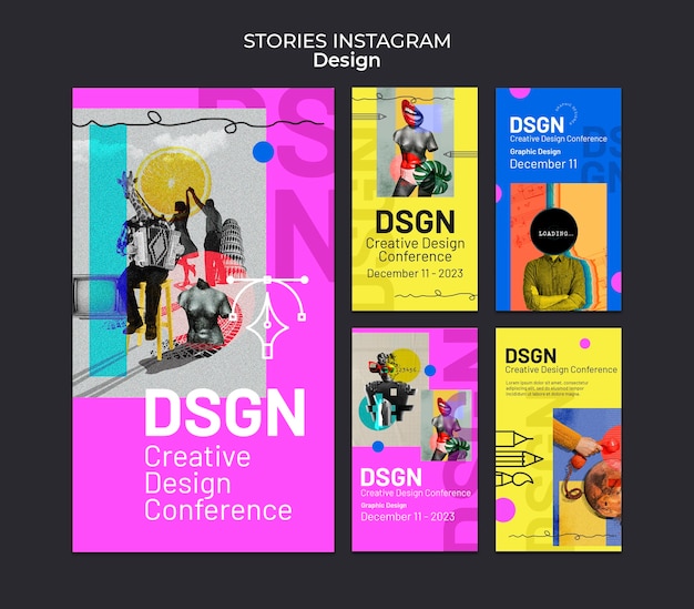 Bezpłatny plik PSD zaprojektuj koncepcje na instagramie