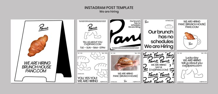 Bezpłatny plik PSD zatrudniamy posty na instagramie.