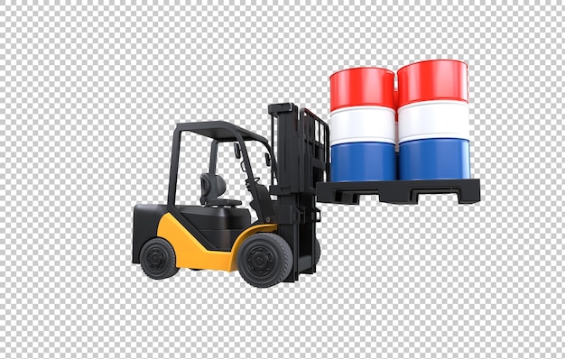Bezpłatny plik PSD zbiornik paliwa do podnoszenia wózków widłowych z flagą niderlandów na przezroczystym tle