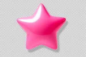 Bezpłatny plik PSD zdjęcie różowej kuli ziemskiej w kształcie gwiazdy wyizolowanej na przezroczystym tle