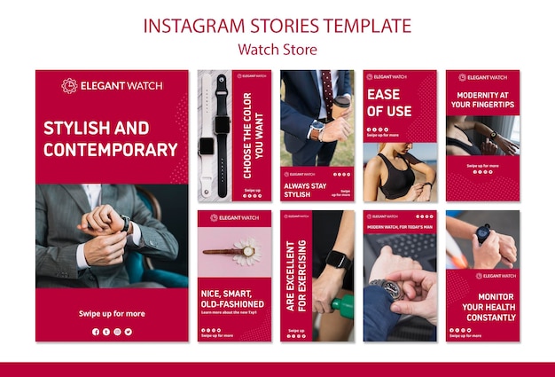 Bezpłatny plik PSD zegarki dla wszystkich stylów opowiadań na instagramie
