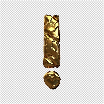 Złote symbole wykonane z szorstkich ukośnych pasków. symbol 3d