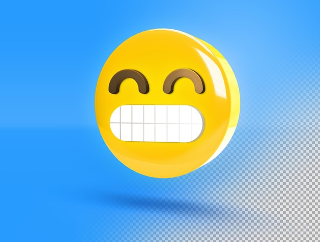 Bezpłatny plik PSD Żółty emotikon z dużym uśmiechem