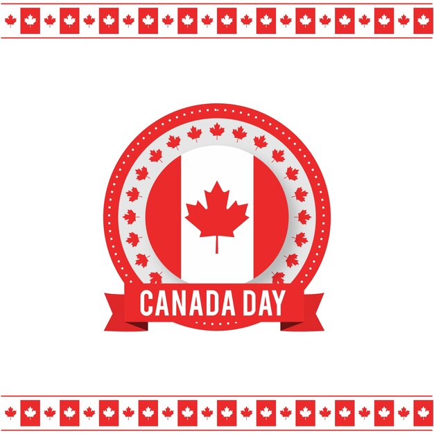 1 lipca Szczęśliwy dzień Kanady Kanada Flaga Liść na Białym Tle