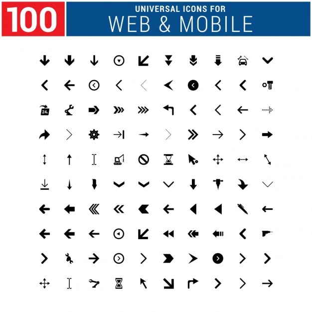 Bezpłatny plik Wektor 100 uniwersalny ikona