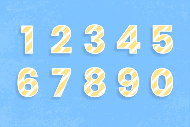 Bezpłatny wektor 123 zestaw wektorów typografii dla dzieci
