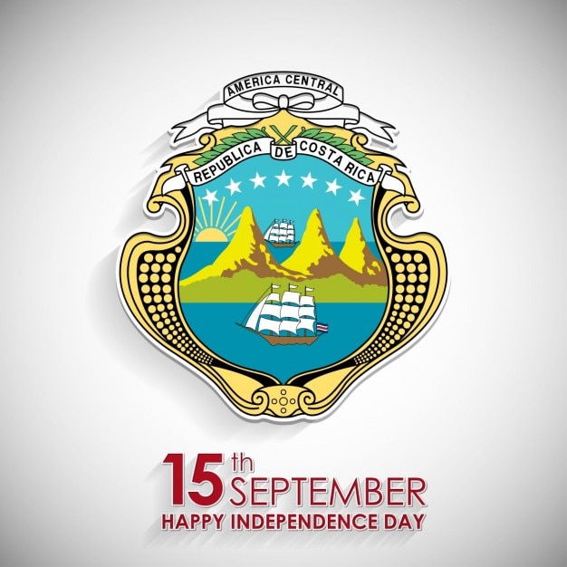 Bezpłatny wektor 15 września święto narodowe kostaryka symbol