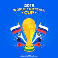 Bezpłatny wektor 2018 tło świata piłki nożnej