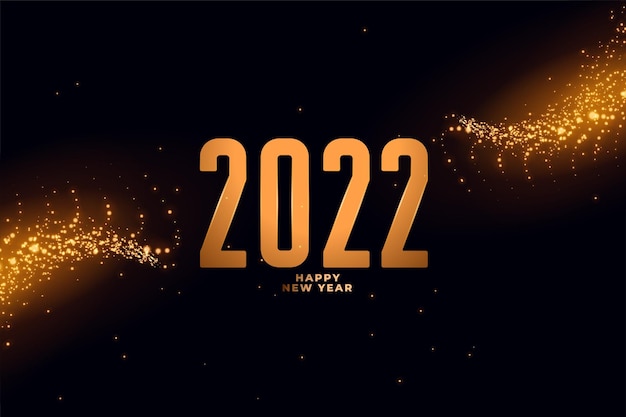 2022 szczęśliwego nowego roku projekt złotego blasku karty z pozdrowieniami