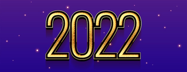 Bezpłatny wektor 2022 złoty efekt tekstowy baner nowego roku w stylu 3d