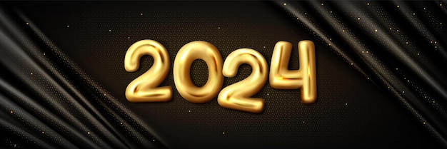 Bezpłatny wektor 2024 szczęśliwego nowego roku powitanie tło wektor