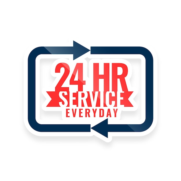 Bezpłatny wektor 24-godzinne i 7-dniowe codzienne tło dla marketingu biznesowego