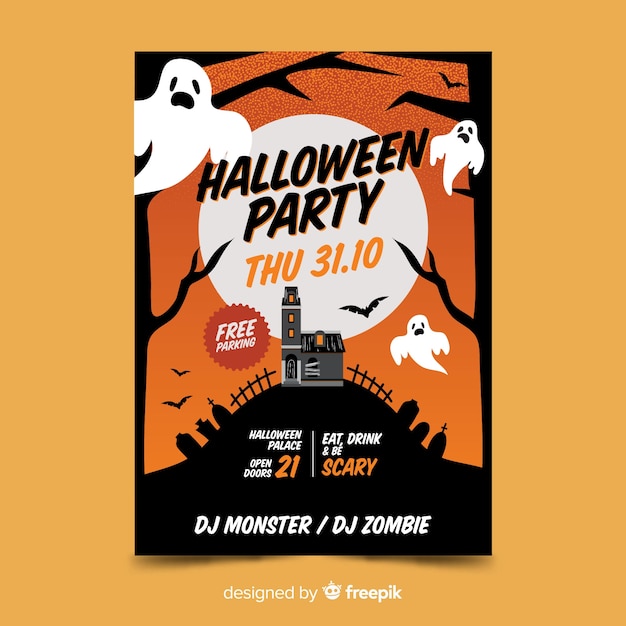 31 Października Ghosts Halloween Party Plakat