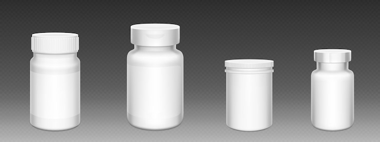 Bezpłatny plik Wektor 3d biała plastikowa butelka do tabletek pojemnik suplementu