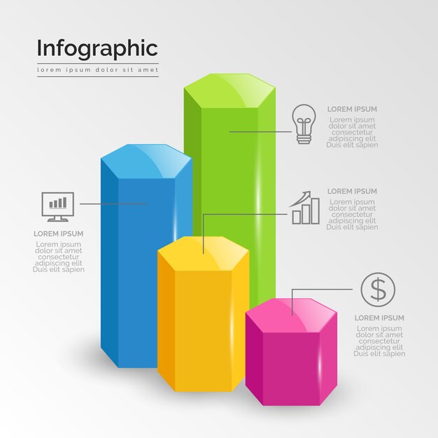 3d błyszczący biznes infographic