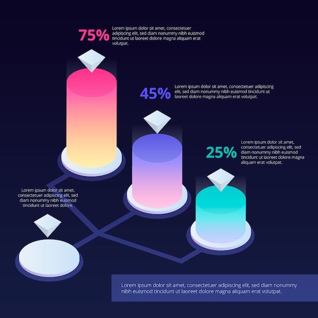 3d Infographic Szablon Bary