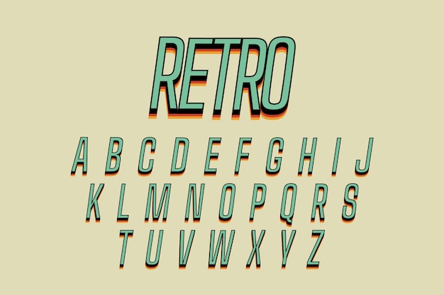 3d motyw retro alfabetu