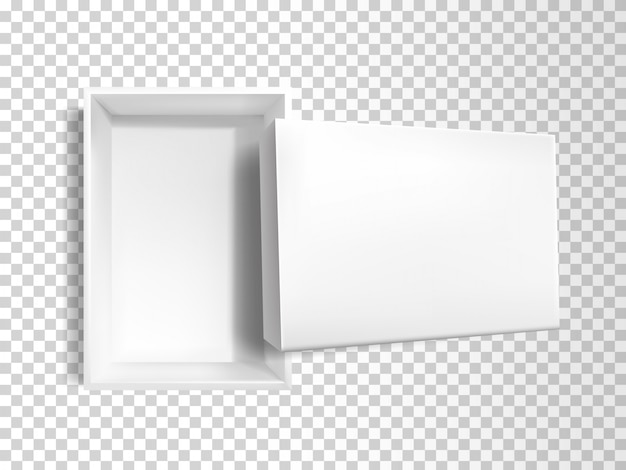 3d realistyczny biały pusty papierowy pudełko