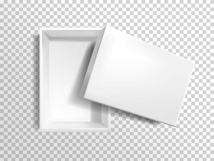 Bezpłatny plik Wektor 3d realistyczny biały pusty pudełko