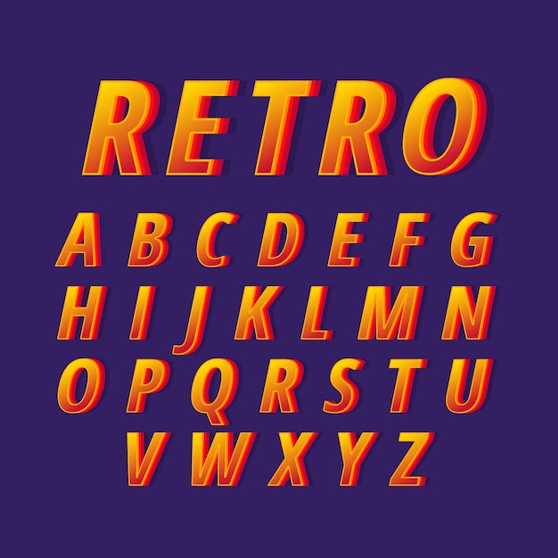 3d Retro Projekt Dla Abecadła