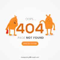 Bezpłatny wektor 404 szablon strony internetowej błędu z zabawnym potworem