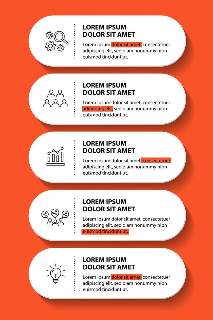 Bezpłatny plik Wektor 5-krotny szablon projektowania schematu przepływu infograficznego