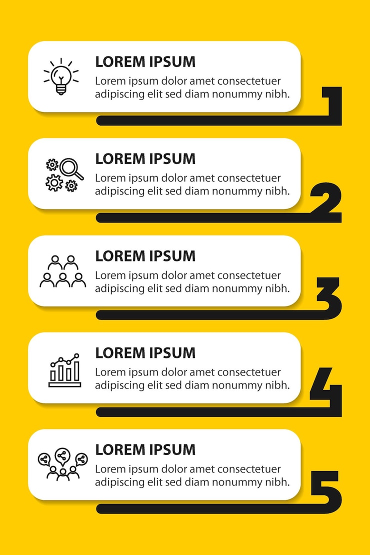 Bezpłatny plik Wektor 5-krotny szablon projektowania schematu przepływu infograficznego