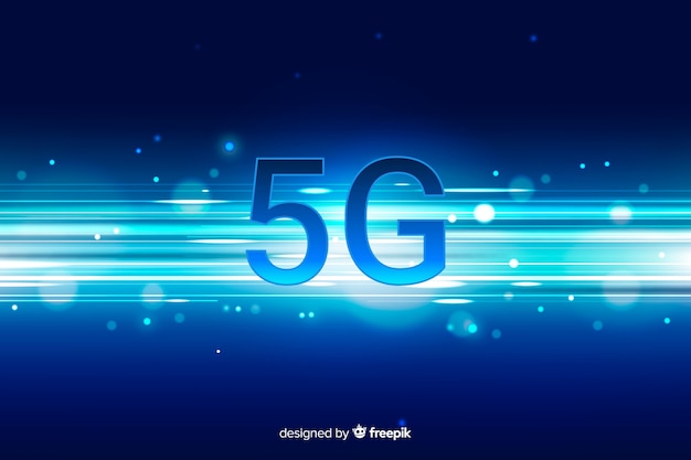 Bezpłatny wektor 5g koncepcja tło z poziomymi liniami gradientu