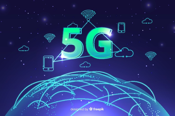 Bezpłatny plik Wektor 5g pojęcie z ikony tłem