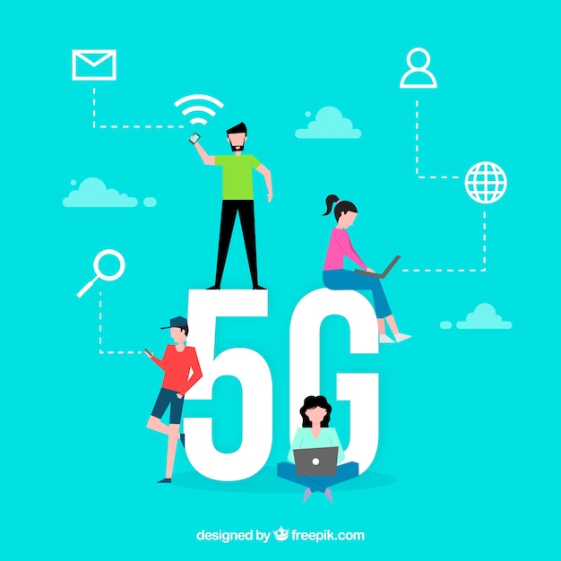 Bezpłatny wektor 5g słowo koncepcja