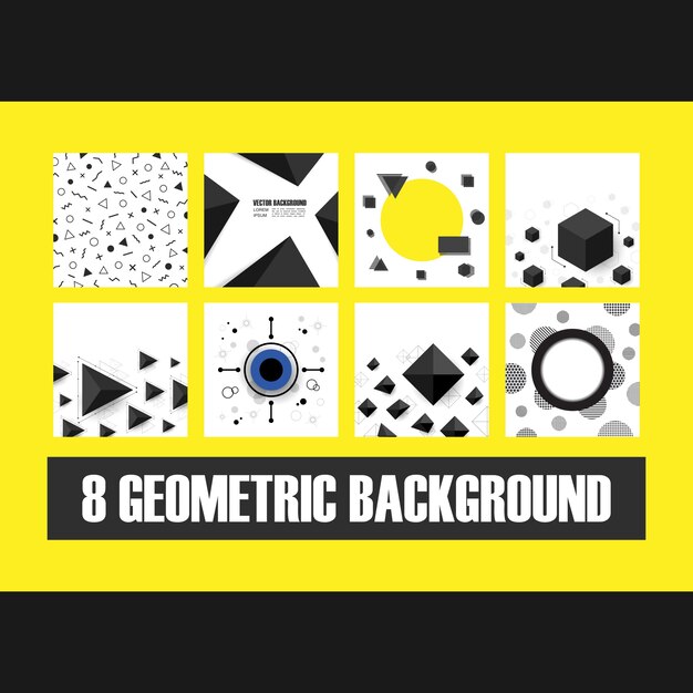 8 geometrycznych tle