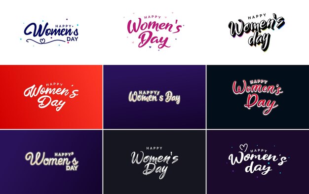 8 Marca Projekt Typograficzny Z Tekstem Happy Women's Day