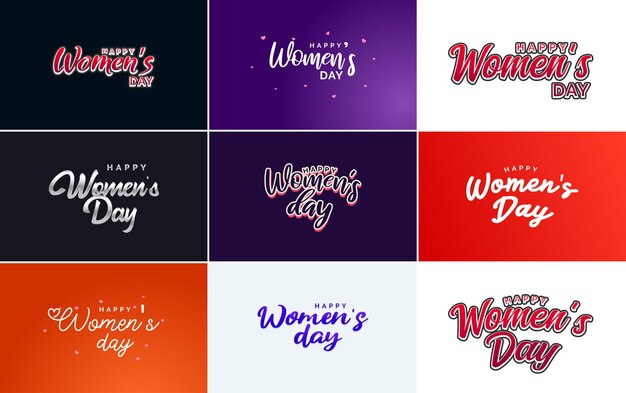 8 Marca Projekt Typograficzny Z Tekstem Happy Women's Day