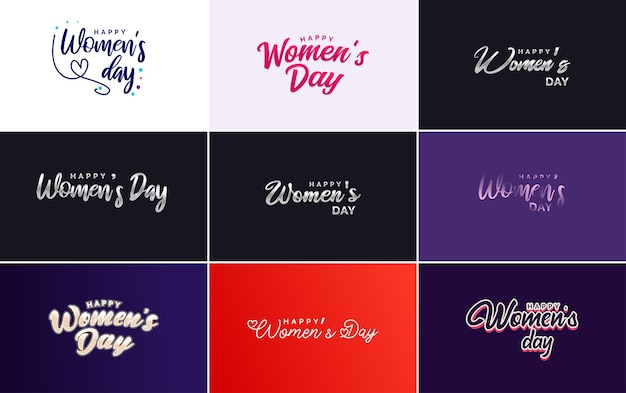 8 Marca Projekt Typograficzny Z Tekstem Happy Women's Day